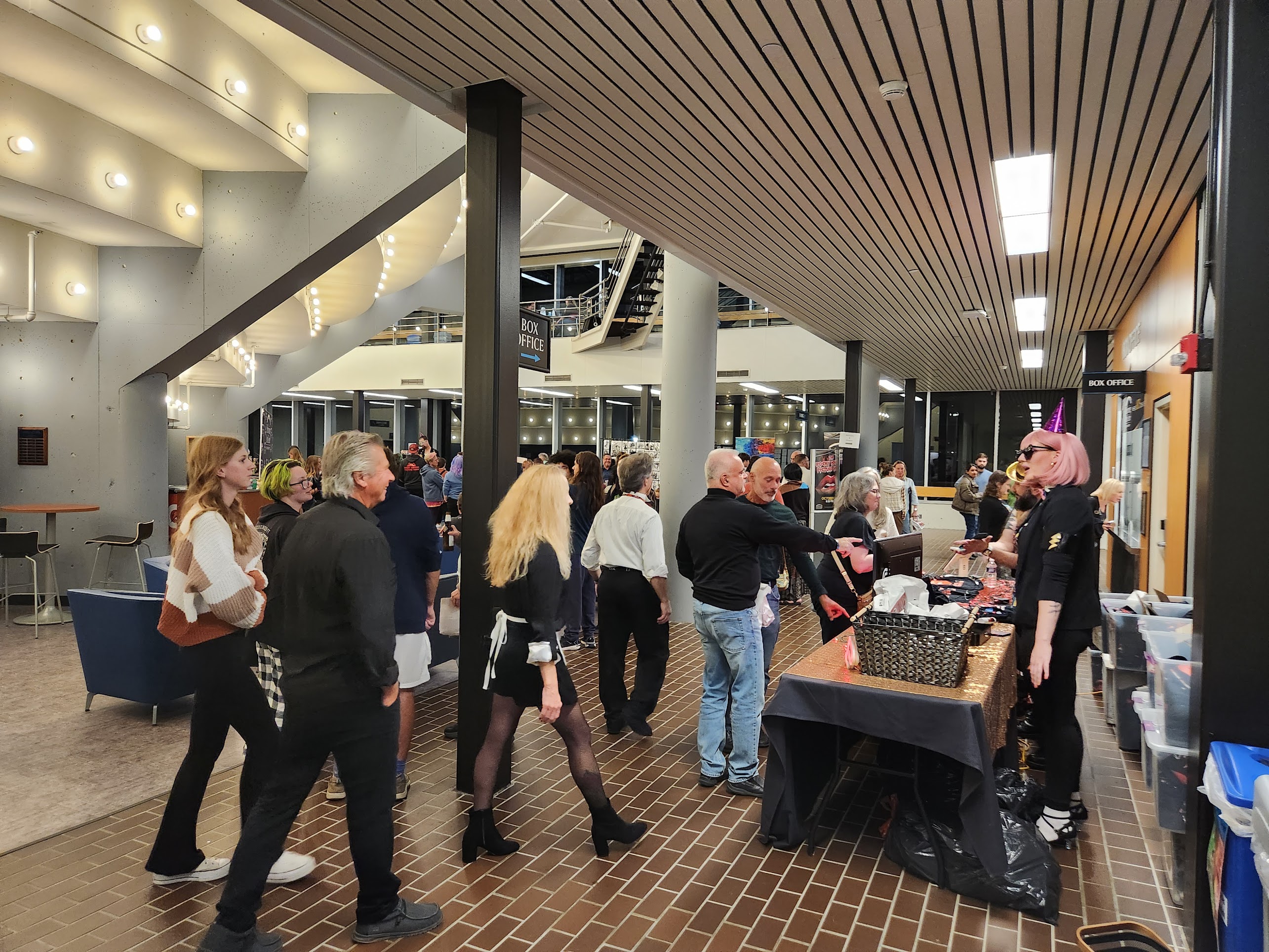 People attending the theater