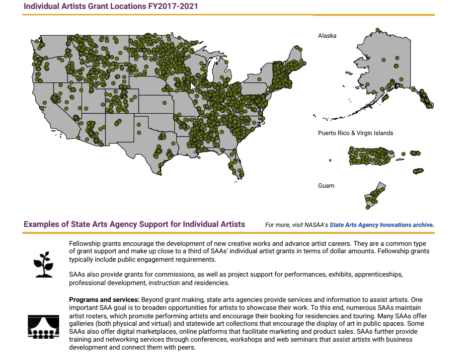 Map of Grants for Individual Artists