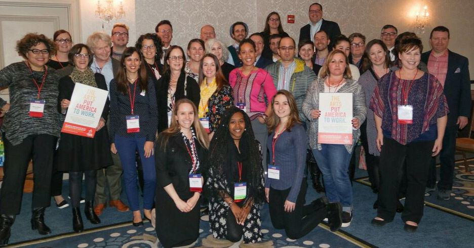 Photo of a group of individuals, ideal advocates for the arts, on Arts Advocacy Day